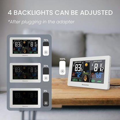 Newentor Weather Station Wireless Indoor Outdoor Thermometer, Color Display - Image 3