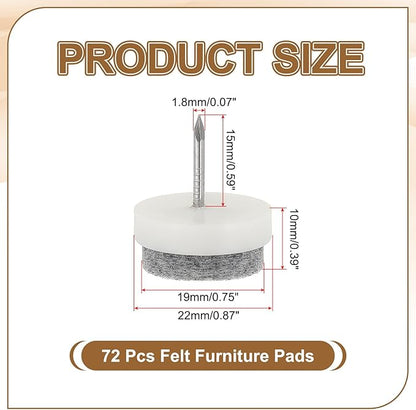 PATIKIL 22 mm Nail-on Felt Pads - Image 2