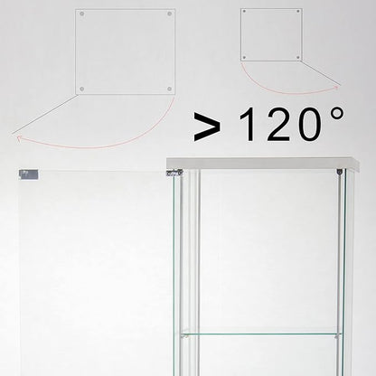 Yoluckea 4 Shelves Glass Display Cabinet - Image 5