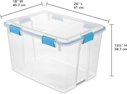 80 Quart Gasket Box, Weather-Resistant Large Clear Storage Bin - Image 4
