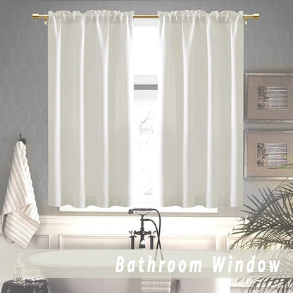 42 Inch Length Short Curtains, Cream Colored Blackout Curtains - Image 6