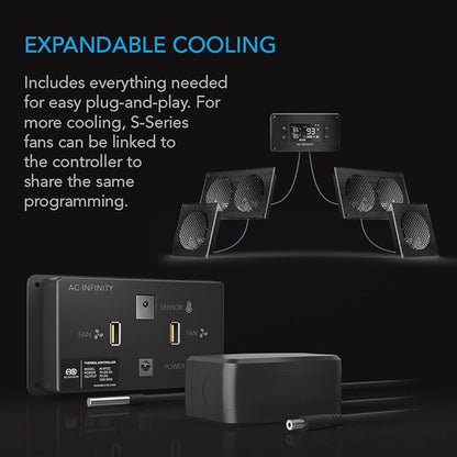 AC Infinity AIRPLATE T8, Quiet Cooling Dual-Fan System 6" - Image 5