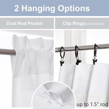 Chyhomenyc Light Filtering Short Curtains 24 Inch Length, Small Kitchen Window - Image 5