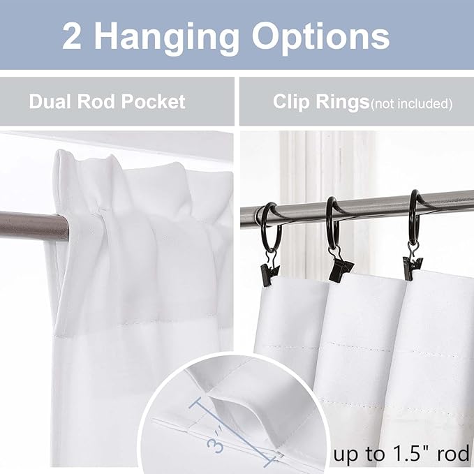 Chyhomenyc Light Filtering Short Curtains 45 Inch Length, Small Kitchen Window - Image 5