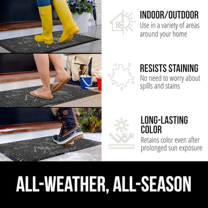 GORILLA GRIP 100% Waterproof All-Season WeatherMax Doormat 35x23, US Designed - Image 3