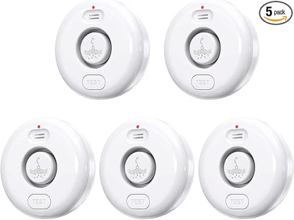5 Pack Water Leak Alarm Detector, 120dB Loud Alert Water Sensor, IP66 Waterproof by RUIKORING