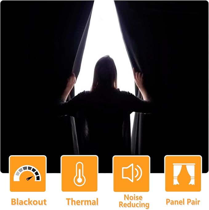 Hiasan Room Darkening Curtains for Bedroom, Noise Reducing, Energy Saving - Image 3