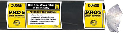 Dewitt 2-Pack Pro-5 Weed Barrier Fabric 5 oz, 4 x 250 Feet – Heavy-Duty Woven by DeWitt