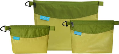 pack all 3 Pcs Water-resistant Material Zipper Pouch Set, Mesh Zipper Bags by packall