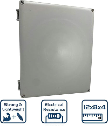 Co. 12"x10"x4" PS Plastic Weather & Dust Proof Junction Conduit Box Electronics - Image 5