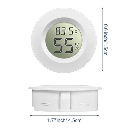 Weewooday 8 Pcs Mini Hygrometer Thermometer Round Digital Humidity Gauge - Image 2