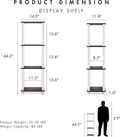 Homes: Inside + Out Apexa Modern 4-Tier Narrow Shelving Units, Collectibles - Image 3