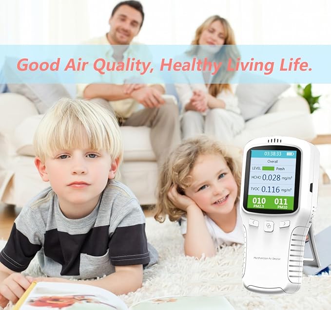 Air Quality Monitor Indoor, 8 in 1 Formaldehyde Detector, voc Meter, Detect - Image 8