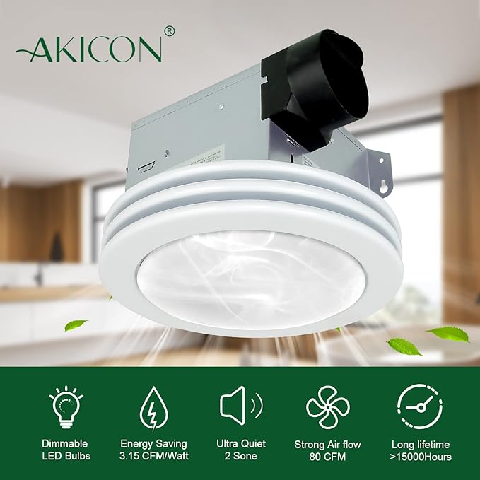 Akicon Ultra Quiet Bathroom Exhaust Fan - Image 4
