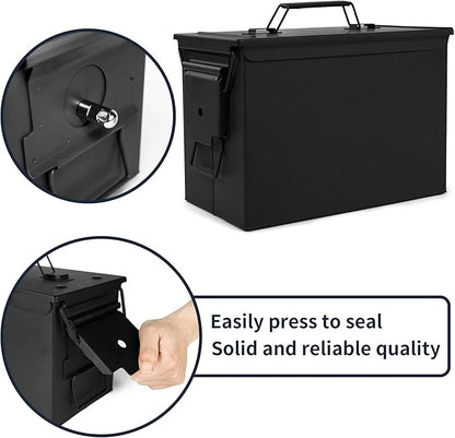 GUGULUZA Metal Ammo Can 30/50 Cal, Lockable Bullet Storage Case, Waterproof & - Image 5