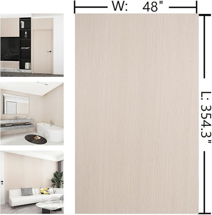 Extra Wide 48"x354" Thicken Off White Wood Grain Peel and Stick Wallpaper Wood - Image 7