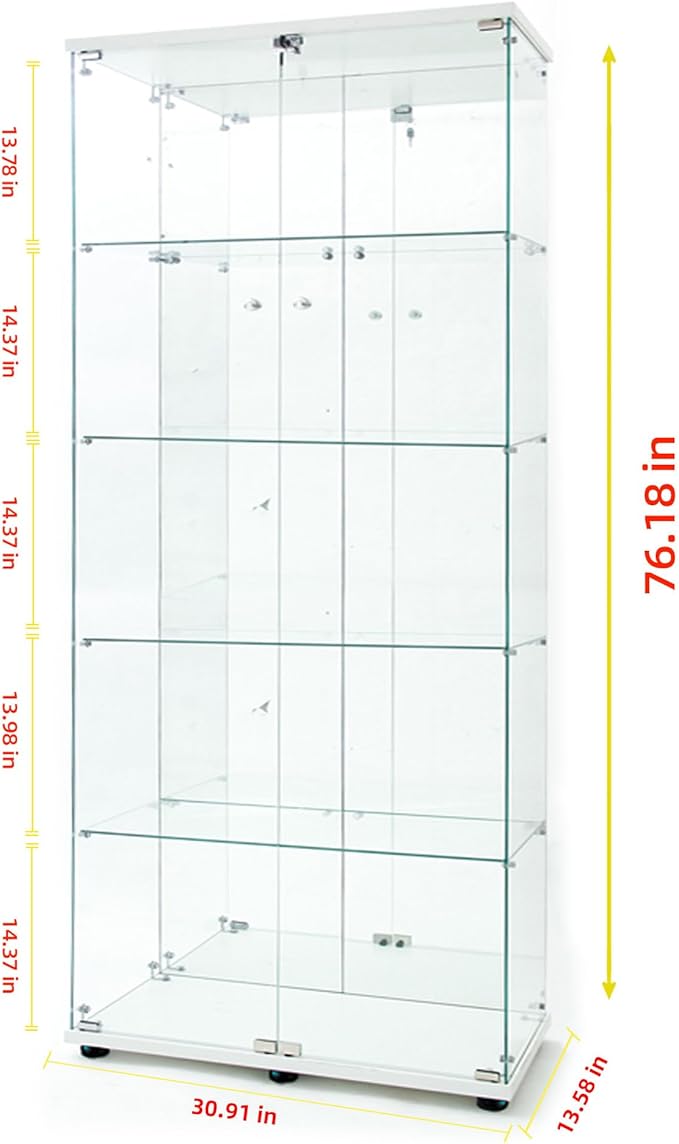 Yoluckea 5 Tiers Glass Display Cabinet - Image 2