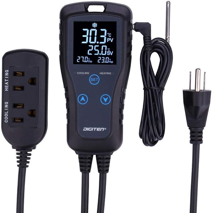 Digital Temperature Controller 2-Stage Thermostat Outlet Heating & Cooling Mode by SENSTREE