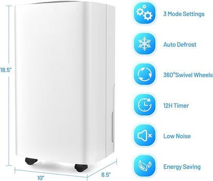 ARLIME 30 Pints Dehumidifier, 1500 Sq. Ft Efficient Home Dehumidifier, 0.5 - Image 7