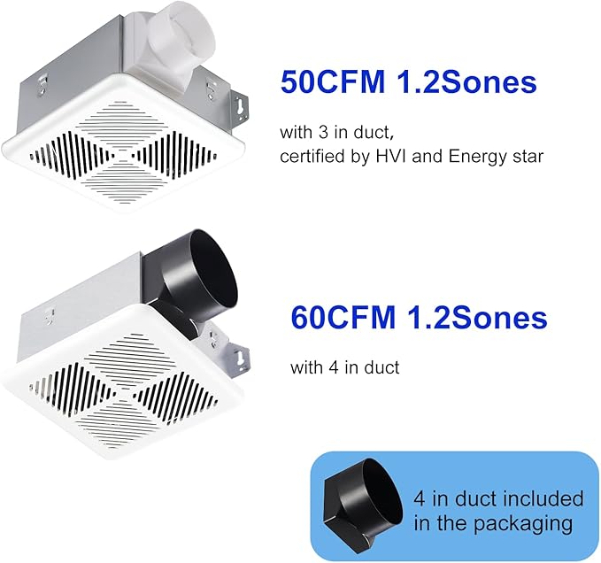 Tech Drive Very Quiet Bathroom Exhaust Fan - Image 2