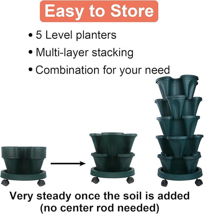 DUNCHATY Stackable Planter, Vertical Garden Planter - Image 6