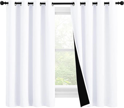 NICETOWN 100% Blackout Curtains 57 inches Long, Double-Deck Completely Blackout by NICETOWN