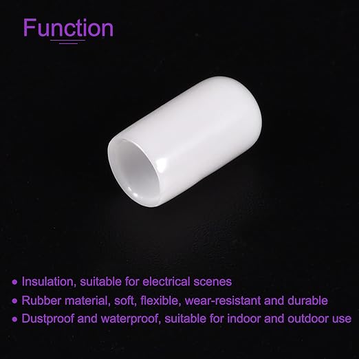 DMiotech 100 Pack 7mm ID White Screw Thread Protectors Rubber End Caps Bolt - Image 5