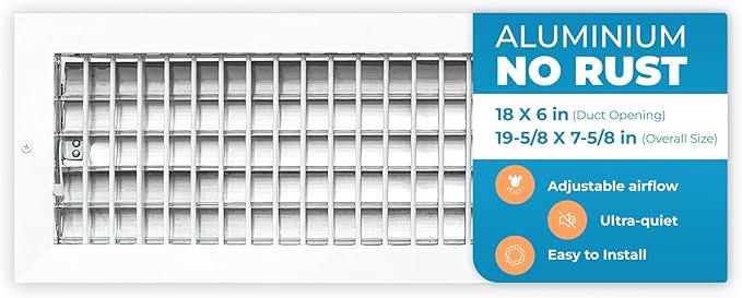 Aluminum 18 x 6 Inch Air Vent Covers Wall AC Grille – Premium Register Vent by Air360