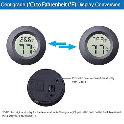 4-pack Mini Hygrometer Thermometer Fahrenheit Indoor Room Round Humidity - Image 2