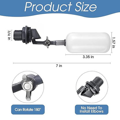 meekoo Float Ball Valve, 1.57 Inch Male Automatic Fill Feed Humidifier Tank - Image 3