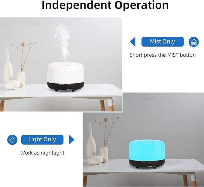 300ML Essential Oil Diffuser, Electric Ultrasonic Aromatherapy Air Humidifier - Image 3