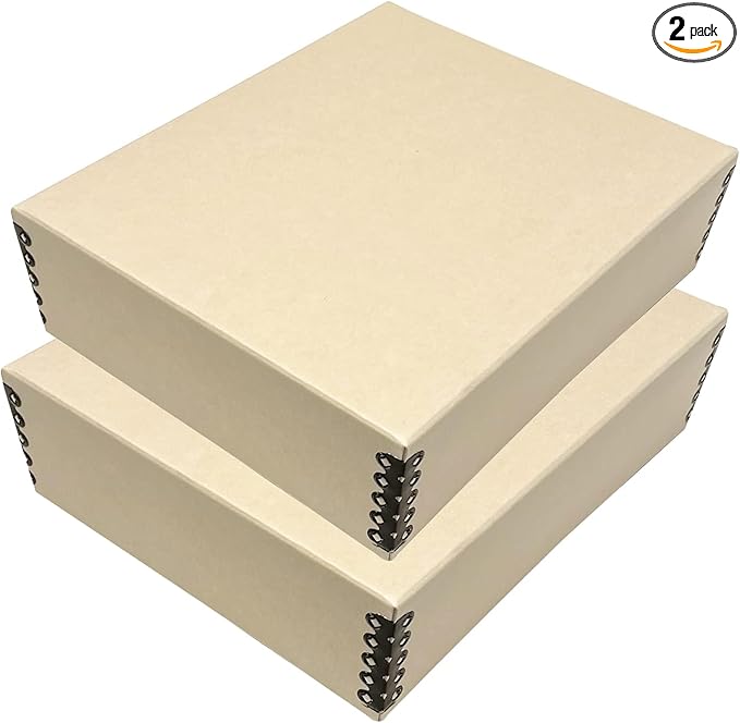 Lineco Museum Archival Storage Box, 8.75x10.75x3 in. Drop Front Design. by Lineco