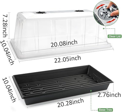 1020 Plant Tray with Tall 7.3'' Dome, Heavy Duty 1020 Trays and Flats with Lid - Image 2