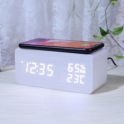 Lancoon Wooden LED Alarm Clock - Image 5