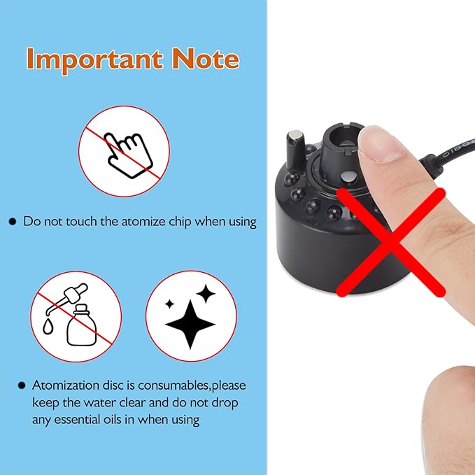 AGPTEK 12 LED Mist Maker Water Fountain Pond Fog Atomizer Air Humidifier - Image 5