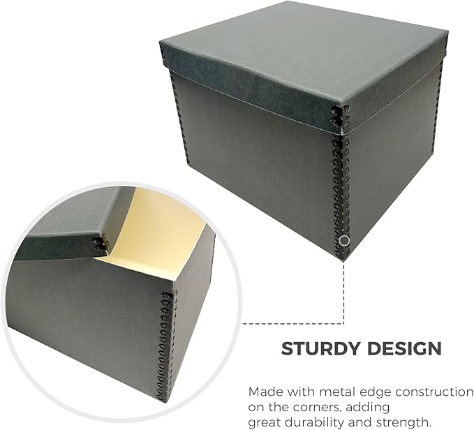 Lineco Record Storage Box 12x15x10 inch. Extra-Durable Filing Archival Cartons - Image 5