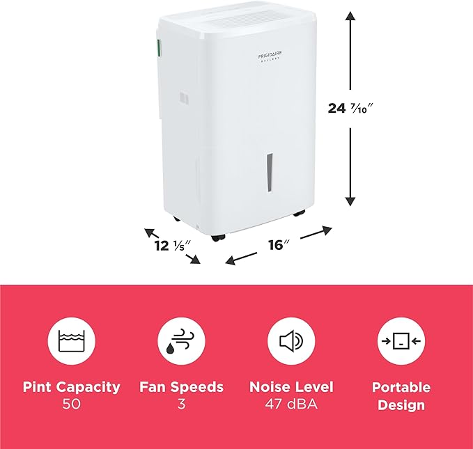 Frigidaire Gallery 2-in-1 50-Pint Portable Dehumidifier - Image 3
