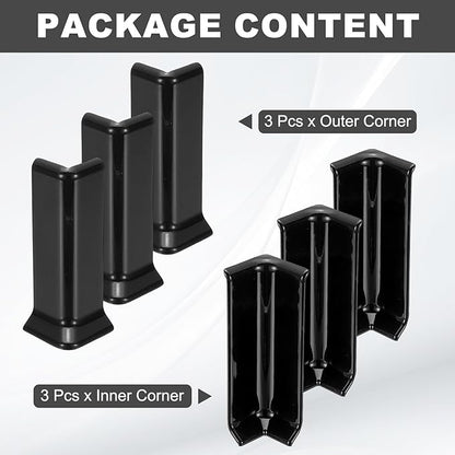 uxcell Self Adhesive Baseboard Corner Blocks, 4.07 Inch Wall Edge Corner - Image 3