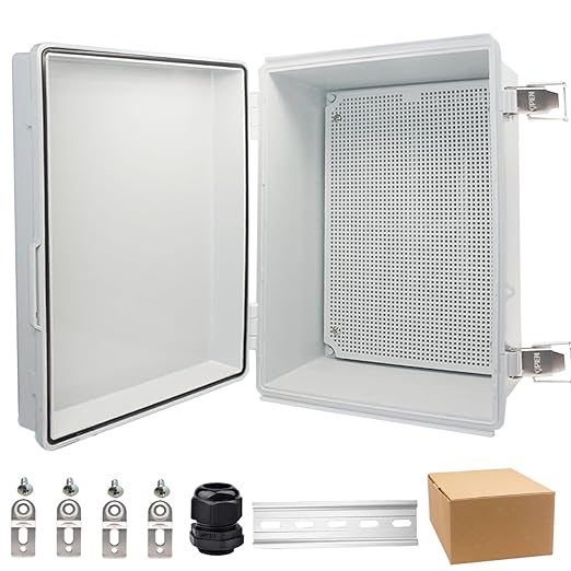 Waterproof Electrical Box, IP67 Junction Box Stainless Steel Latch Hinged Grey by YETLEBOX