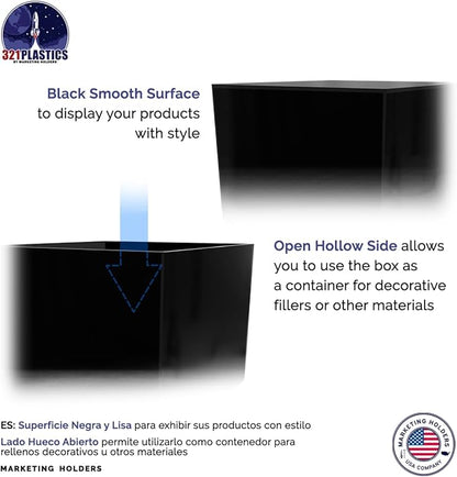 6 Pack Black Acrylic Display Box Counter Retail Merchandise Storage Bins No Lid - Image 6
