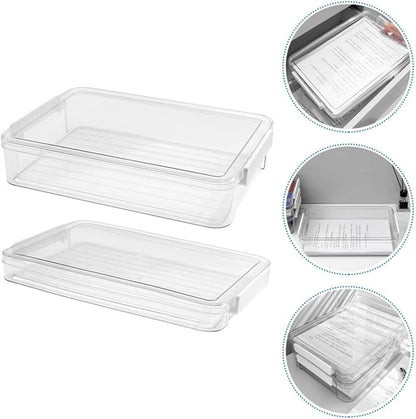 TEHAUX 2pcs Document Organizer Storage Box Lightweight File Holder - Image 5
