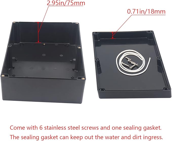 Project Box IP65 Waterproof Junction Box ABS Plastic Black Electrical Boxes DIY - Image 4