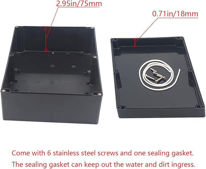 Project Box IP65 Waterproof Junction Box ABS Plastic Black Electrical Boxes DIY - Image 4