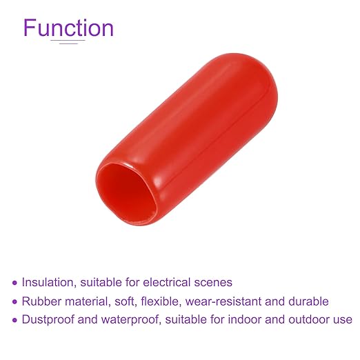 DMiotech 20 Pack 3/16" ID Red Screw Thread Protectors Rubber End Caps Bolt - Image 5