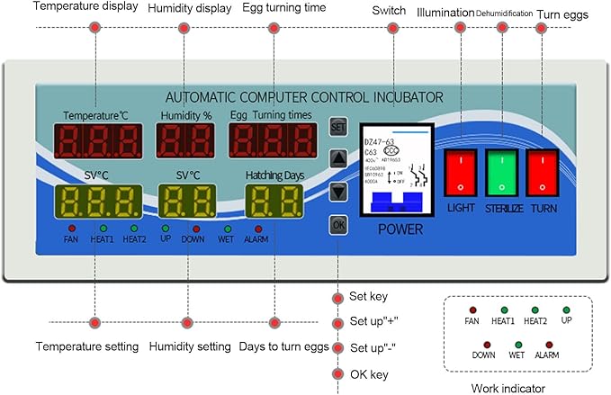 Egg Incubator Temperature Controller Thermostat, XM‑18G 110V Automatic Control - Image 2