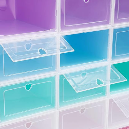 20 Pack Shoe Storage Box, Stackable Clear Plastic Shoes Organizer - Image 2