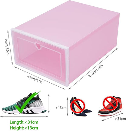 20 Pack Shoe Storage Box, Stackable Clear Plastic Shoes Organizer - Image 5
