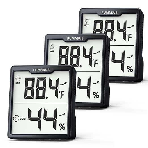3 Pieces Digital Hygrometer Indoor Thermometer Humidity Meter by FUMMDUS