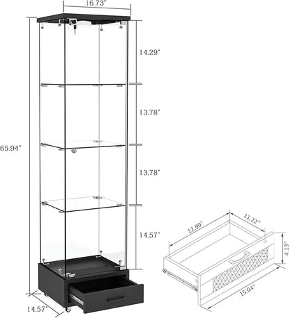 Yoluckea 4 Tiers Glass Display Cabinet - Image 2