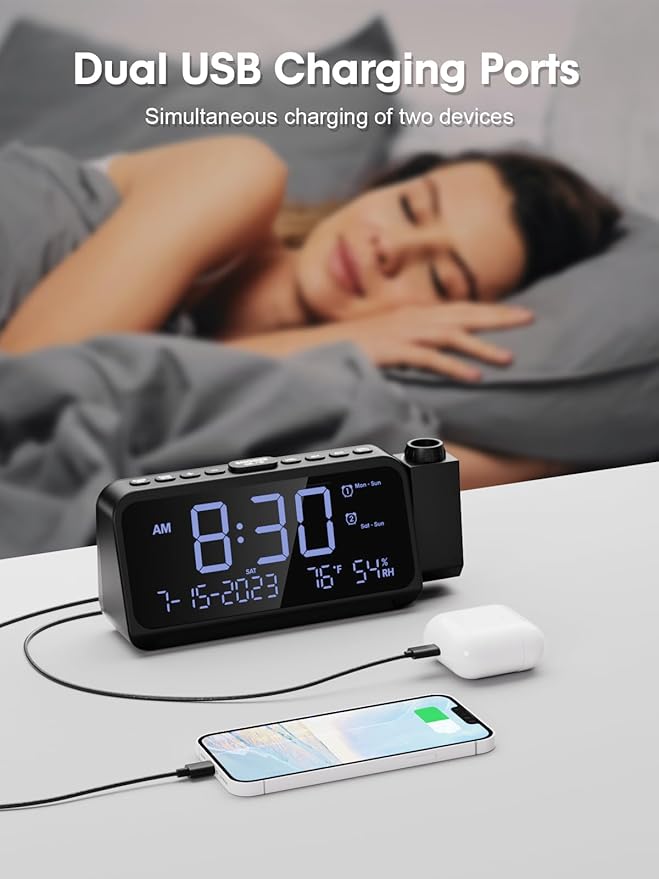 ROCAM Projection Alarm Clock, Digital Clock - Image 7